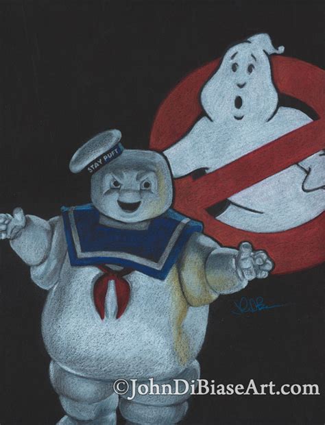 Stay Puft Marshmallow Man from Ghostbusters on Black Artagain Paper ...