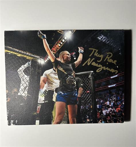 Thug Rose Namajunas Signed 8x10 Autographed Canvas Champ UFC MMA Auto
