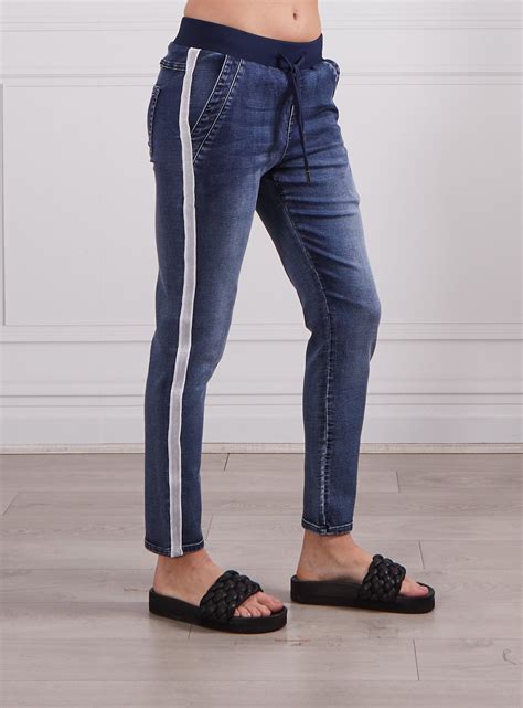 Boston Denim Joggers - Dark Blue Wash – www.monacojeans.com