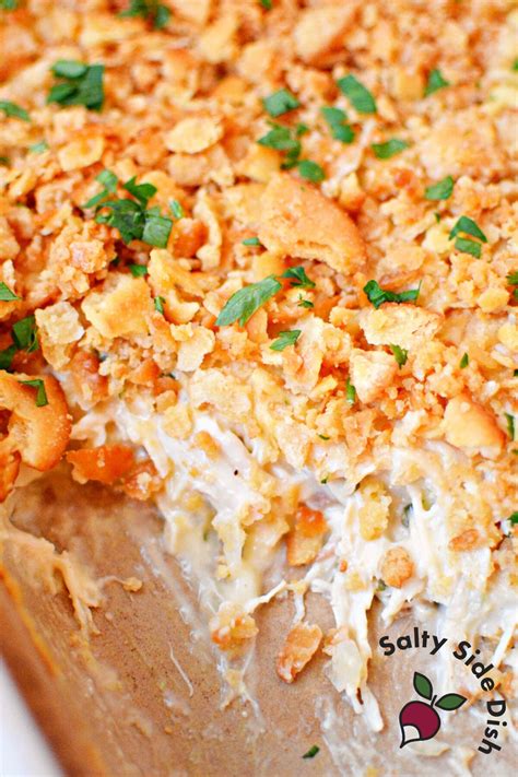 Million Dollar Chicken Casserole with Ritz Crackers - Easy, Quick!
