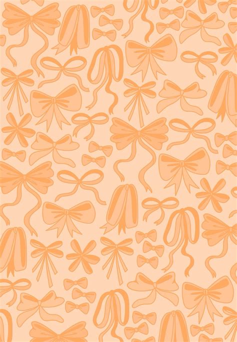 Orange Bow iPad iPhone Wallpaper