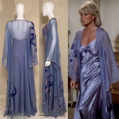 Lavender Satin and Chiffon Linda Evans “Dynasty” Negligee — Nolan 