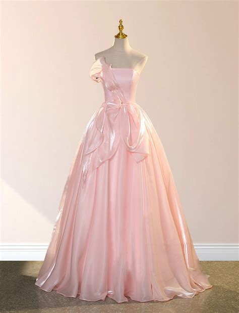 Elegant Shiny Pink Organza Ball Gown Quinceanera Dresses - Pink / 16