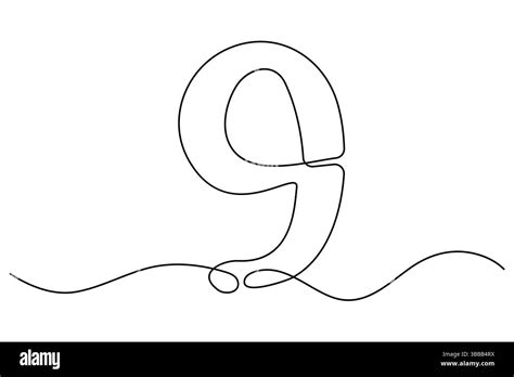 Number nine continuous one line drawing of number 9. editable One line ... 