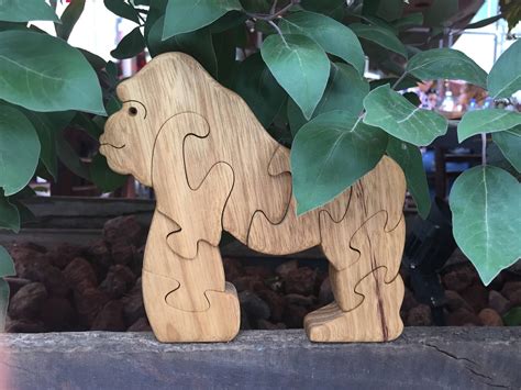 Wooden Gorilla Puzzle Monkey Puzzle Ape Puzzle Handmade - Etsy