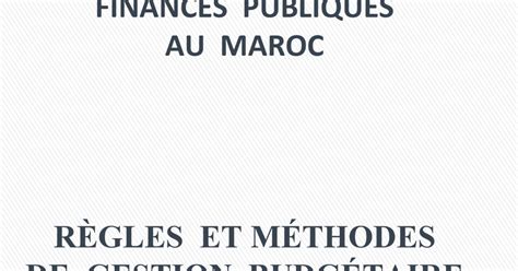finances publiques regles  methodes de la gestion budgetaire
