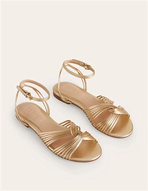 women flat gold sandals 1