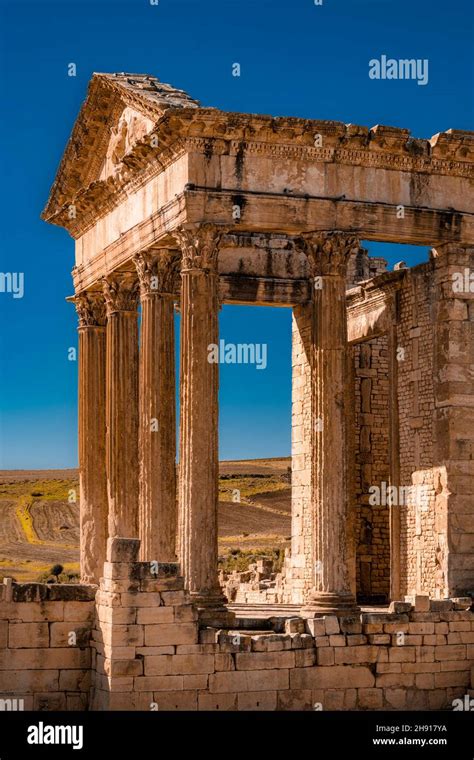 Famous Dougga archaeological site in Tunisia Stock Photo - Alamy