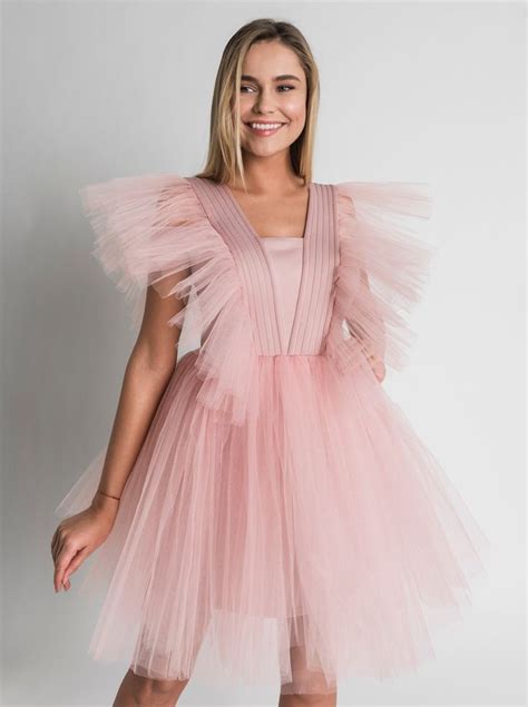 Tulle Dress for Women with Tutu Skirt and Tulle Filling on Shoulders ...