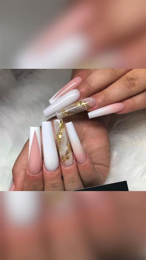 White long nails | Office nails, Pointed nails, Long nails