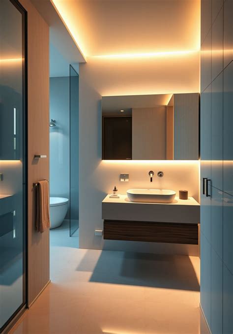 stylish minimalist bathroom ideas  floating vanity  warm