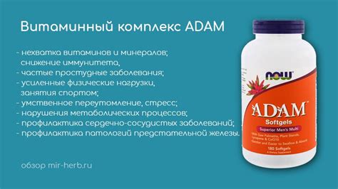 Мультивитамины ADAM для мужчин от Now Foods: инструкция, состав, как ...