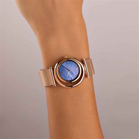 ECLIPSE Blue Pearl Watch in Rose Gold | VANNA