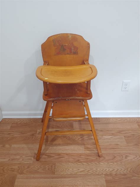 Vintage wooden baby high chair old high chair art deco – Artofit