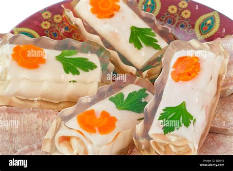 Jellied meat and ham Stock Photo - Alamy