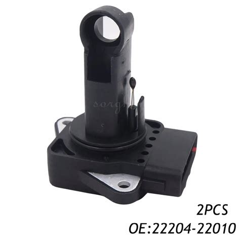 2PCS Mass Air Flow Meter Sensor 22204 22010 2220422010 Fit Toyota VZJ95 ...