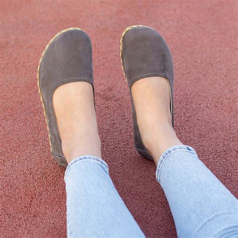 Barefoot Shoes Women Handmade Gray Nubuck Grounding Shoes - Etsy