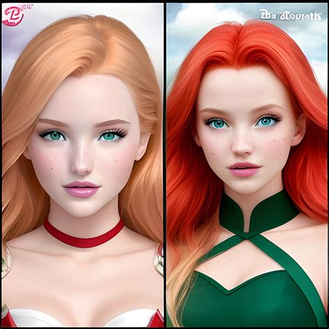 Bella Thorne / Dove Cameron / Elsa Hosk face morph, green eyes