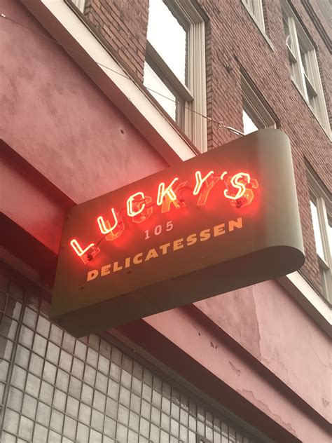 Lucky's Delicatessen Neon Sign, Durham, NC