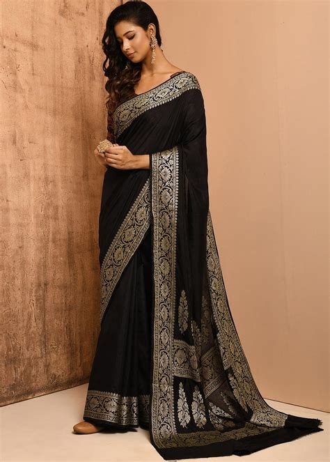 black modern sari