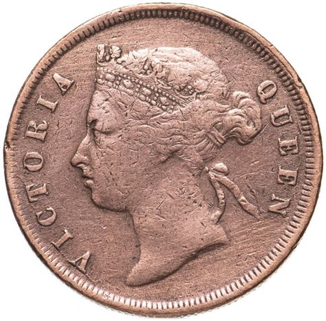 Монета стрейтс Сетлментс 1 цент (cent) 1887 стоимостью 1310 руб.
