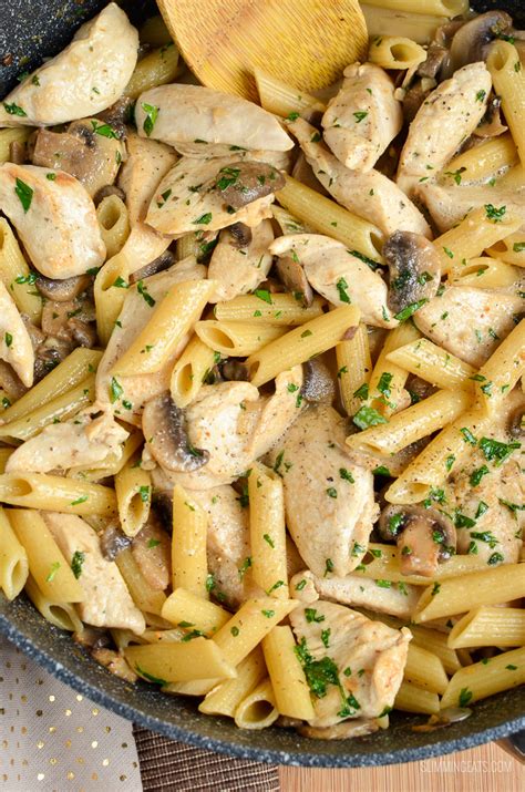 Creamy Chicken and Mushroom Pasta | Slimming Eats
