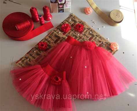 Красная Пышная Юбка Из Фатина для Мамы и Дочки Фэмили Лук — Купить ...