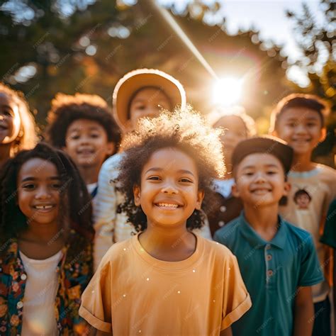 Premium Photo | International children day with Multiracial group of