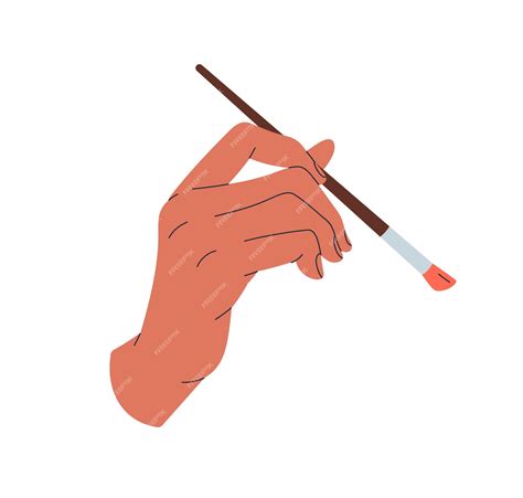 Premium Vector | Brush in hand. Painters arm holding paintbrush