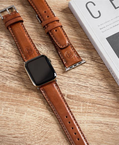 quality brown leather straps  apple  hingees
