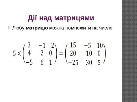 Матриці та дії над ними - презентація з математики