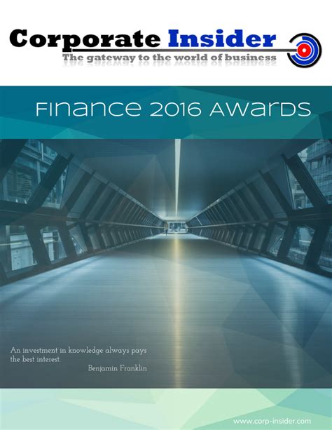 finance awards corporate insider