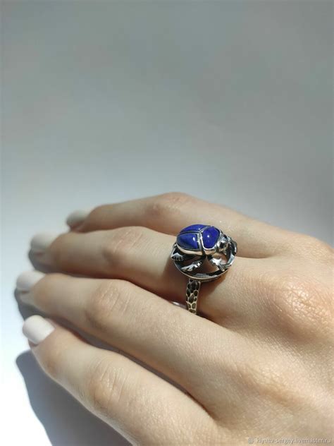 Кольцо "Жук скарабей", scarab, скарабеи, лазурит на заказ в интернет ...