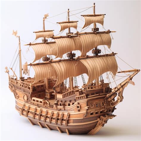 Premium AI Image | Wooden galleon with 3 masts sailing at sea AI generated