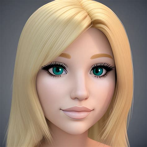 blonde eyes, babe face, blonde, Cartoon, 3D - Arthub.ai