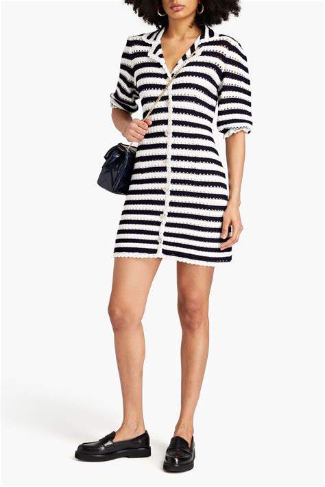 maje striped crochet mini dress  outnet