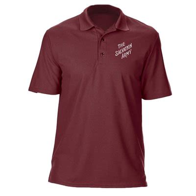 Men's Maroon Polo Shirt With The Salvation Army Embroidery - The ...