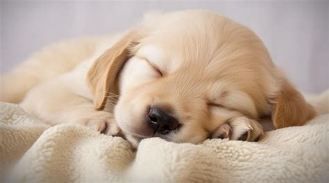 Premium AI Image | Photo puppy dog sleeping on the bed