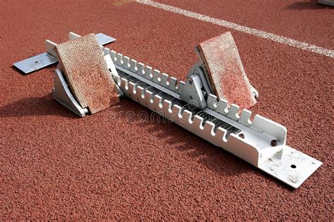 starting blocks stock image image  race athlete blocks