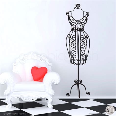 Silhouette Dress Form WALL DECAL fashion inspired interior decor ...