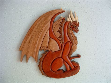 sitting dragon intarsia woodworking woodworking patterns intarsia wood