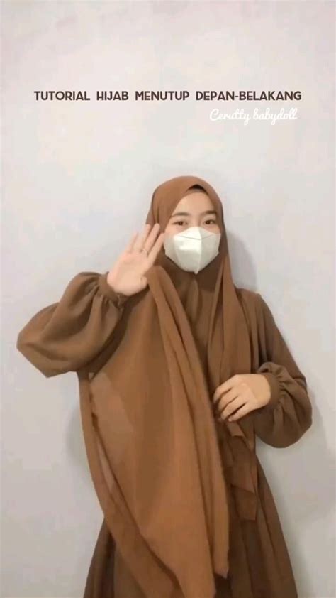 TUTORIAL HIJAB SYAR'I MENUTUP DADA | Hijab tutorial, Hijab fashion ...