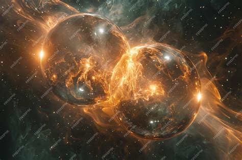 premium photo parallel worlds colliding   cosmic collision