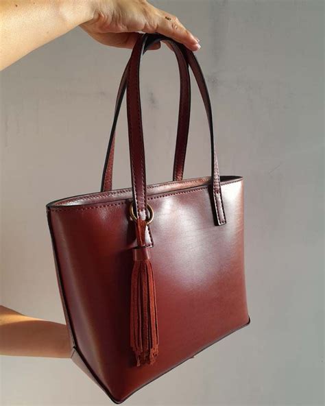 Сумка - шоппер коричневая - купить кожаные сумки ручной работы от HJ bags