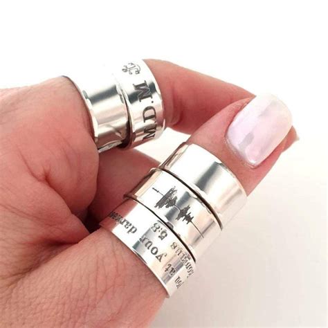 personalized thumb ring sterling silver engraved thumb custom ring