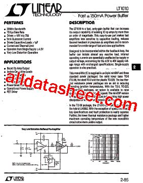 LT1010 Datasheet(PDF) - Linear Technology