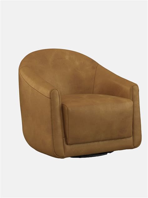 Enzo Leather Swivel Chair – Celadon at Home