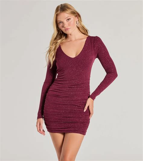 burgundy dresses long sleeve 7