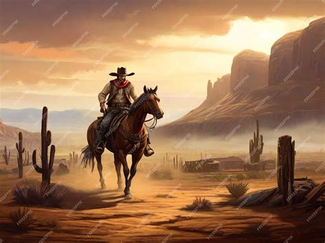 Premium Photo | Cowboy wild west scene