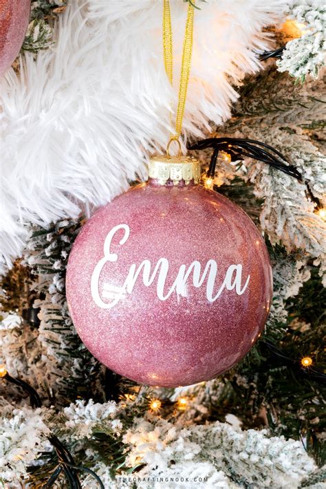 Personalized DIY Glitter Christmas Ornaments - The Crafting Nook